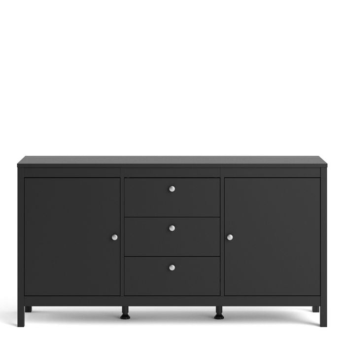 Madrid Sideboard 2 Doors 3 Drawers in Matt Black