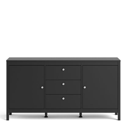 Madrid Sideboard 2 Doors 3 Drawers in Matt Black