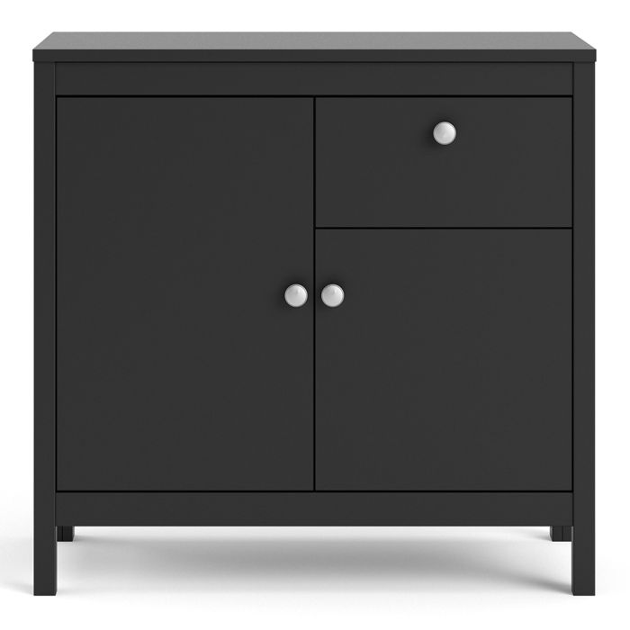 Madrid Sideboard 2 Doors 1 Drawer in Matt Black