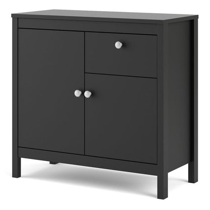 Madrid Sideboard 2 Doors 1 Drawer in Matt Black