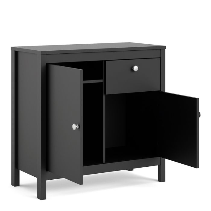 Madrid Sideboard 2 Doors 1 Drawer in Matt Black
