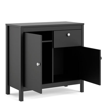 Madrid Sideboard 2 Doors 1 Drawer in Matt Black