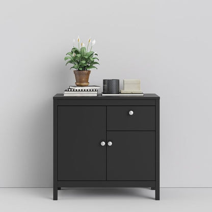 Madrid Sideboard 2 Doors 1 Drawer in Matt Black