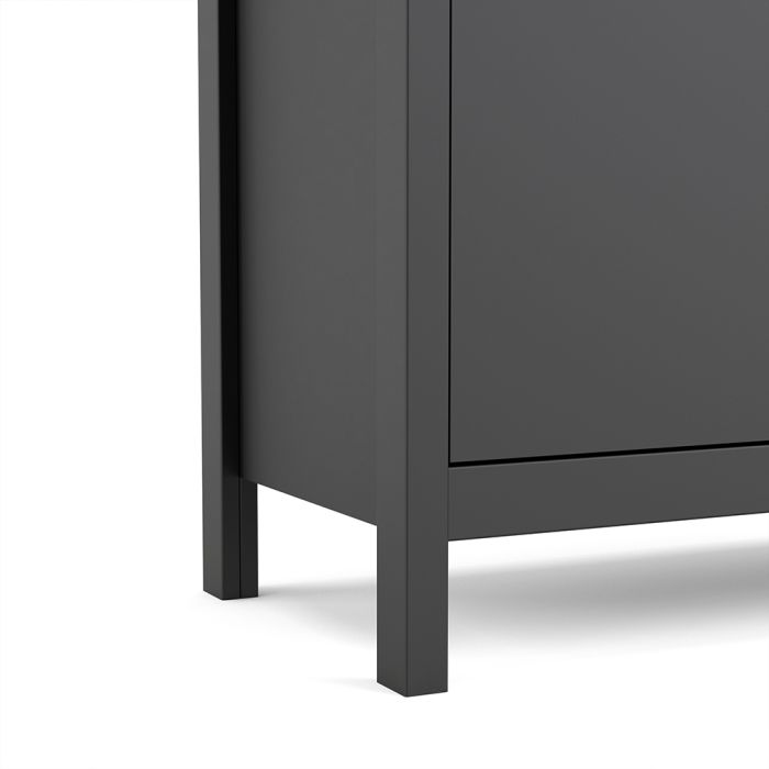 Madrid Sideboard 2 Doors 1 Drawer in Matt Black