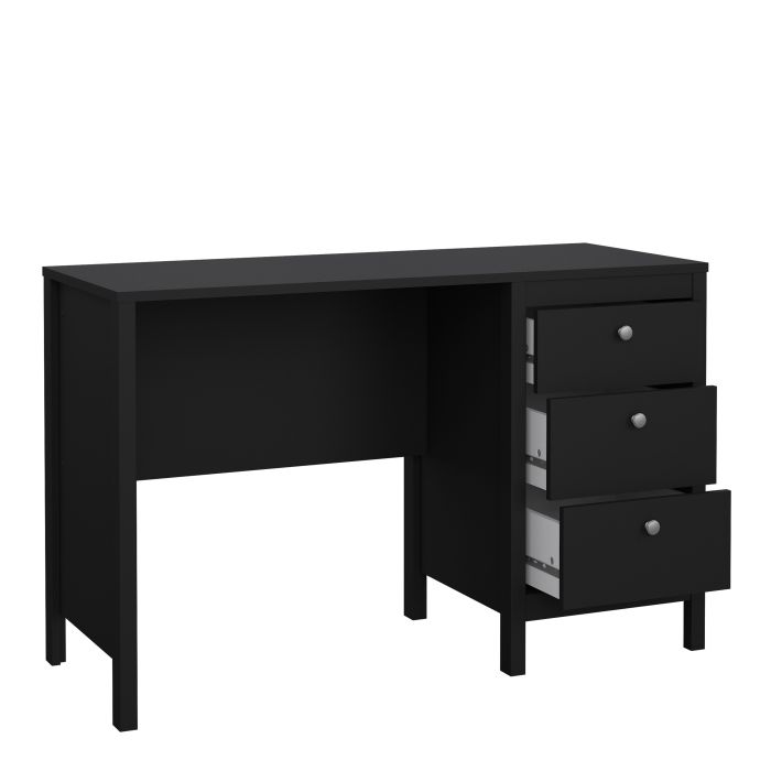 Madrid Desk 3 Drawers Matt Black