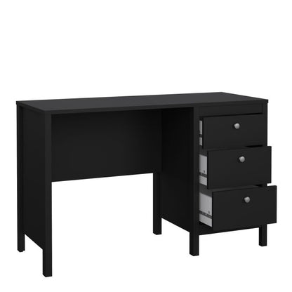 Madrid Desk 3 Drawers Matt Black