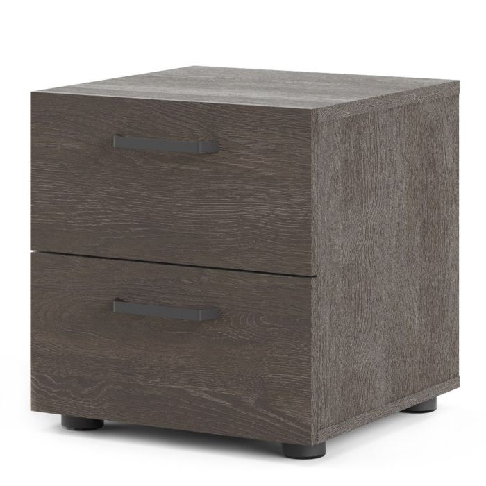 Dallas Nightstand 2 Drawers in Rovere Gessato Dark Oak