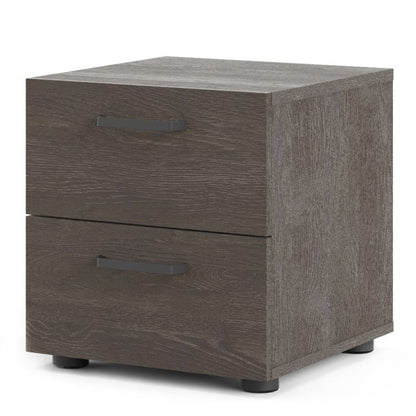 Dallas Nightstand 2 Drawers in Rovere Gessato Dark Oak