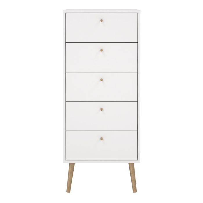 Cumbria Chest 5 Drawers White