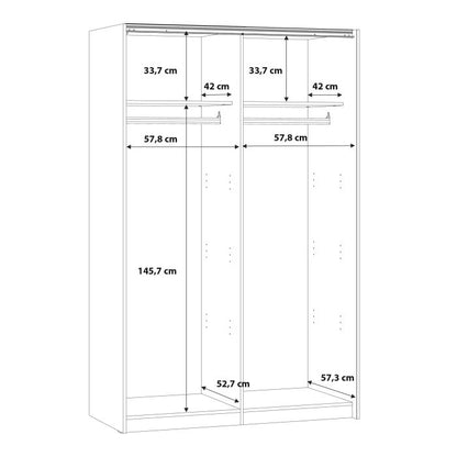 Babetta 2 Door Sliding Wardrobe in Matt White with Mirrored Door