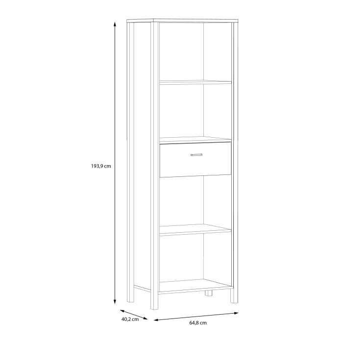 High Rock Shelf Unit in Matt Black/Riviera Oak