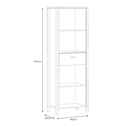 High Rock Shelf Unit in Matt Black/Riviera Oak