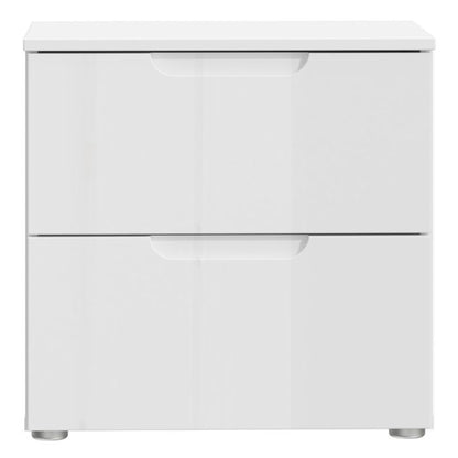 Sienna Bedside in White/White High Gloss