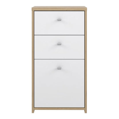 Best Chest Storage Cabinet 2 Drawers 1 Door in Artisan Oak/White