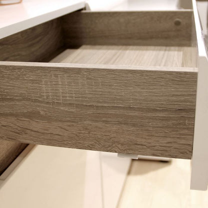 Chelsea Living Wide TV Unit in White with a Truffle Oak Trim